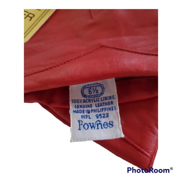 Fownes Red Leather Gloves - Small  - NWT - Picture 4 of 6